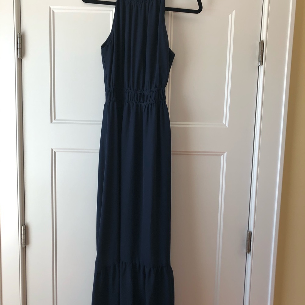 19 Cooper navy blue halter maxi dress size Small